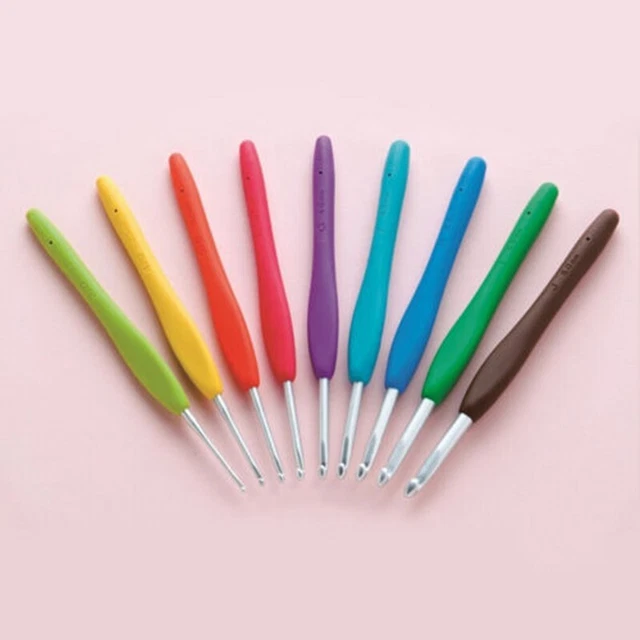 Colorido y práctico 9 ud. Mango de silicona ganchillo Kit para tejer