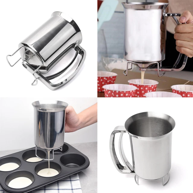 US 1-2 Pack Pancake Batter Dispenser Hold 3 Cups of Batter Baking Muffin Cupcake