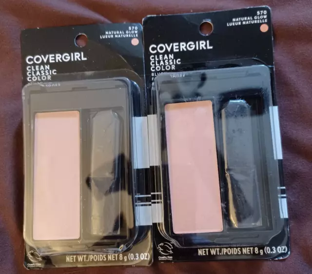 2 New Covergirl Cover Girl Clean Classic Color Blush 570 Natural Glow