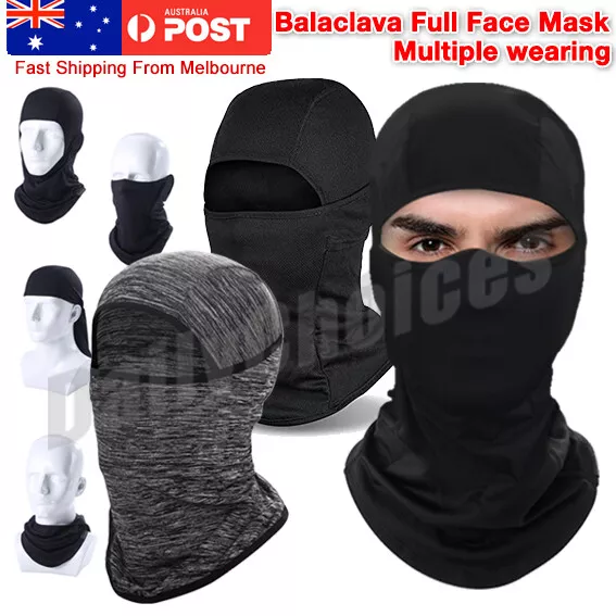 Ultra-thin Full Face Mask lycra Balaclava Motorcycle Cycling Ski Neck Protect AU