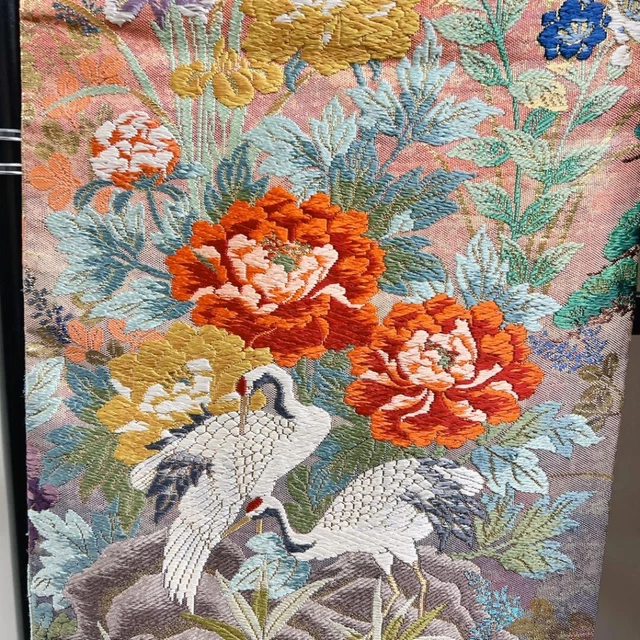 Japanese Kimono Uchikake Luxurious Wedding Embroidery Pure Silk Flower CraneK450 19