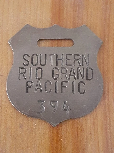 Southern Rio Grand Pacific Railroad Brass Railway Baggage Luggage Tag Fob 394