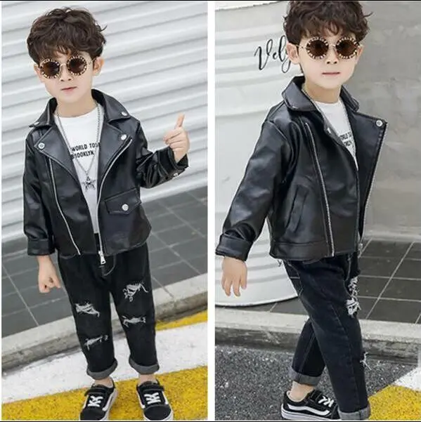 New Baby Toddler Leather Jacket Boys Kids Motorcycle Biker Coats Outerwear gift