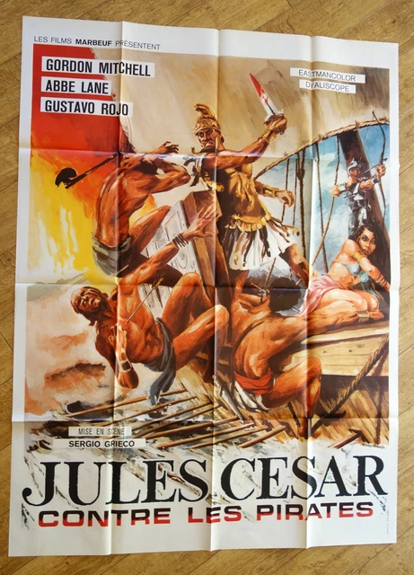JULES CESAR CONTRE LES PIRATES peplum affiche cinema originale 160x120 cm '62