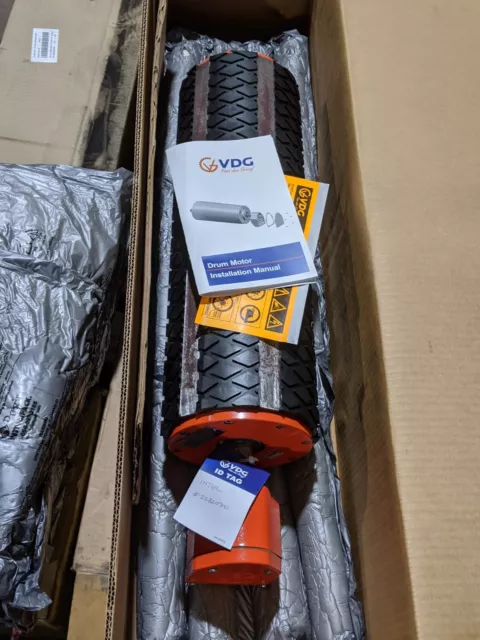 Van Der Graaf TM160B30410 Drum Motor 6.5Dia 1HP 94FPM 22BF Tungsten Carbide Coat