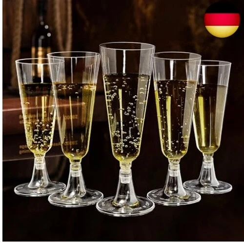 25x Martini Gläser Aus Kunststoff - 200ml, Klare Sektgläser, Bruchsicher