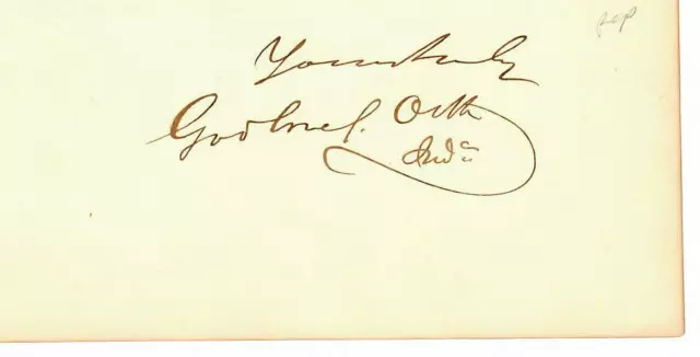 "Indiana Congressman" Godlove Stein Orth Hand Signed 3X7 Card COA