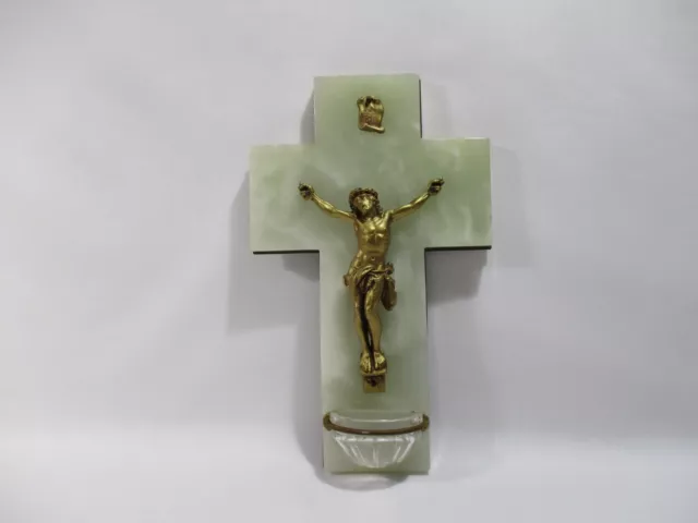 Ancien Benitier Crucifix Croix Jesus Christ Religieux Christianisme Religious