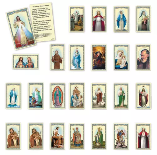 Holy Prayer Card Lot 25 Different Cards Jesus, Mary, Joseph, Saints, & Angels