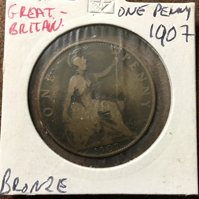 1907 Great Britain 1 Penny Coin
