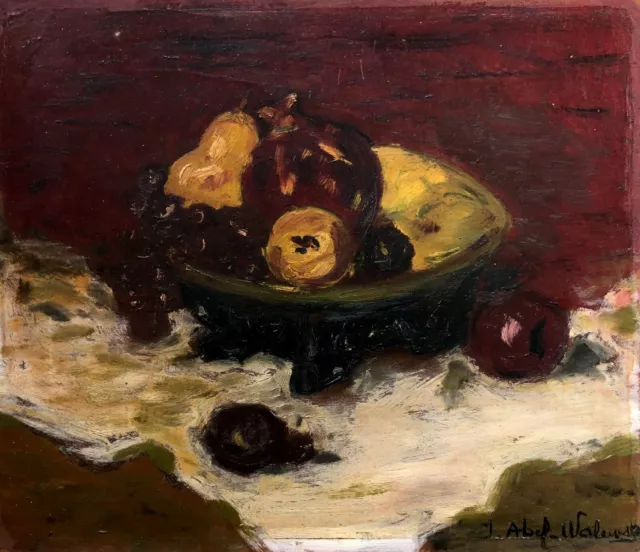 Tableau Ancien Signé, Nature Morte Aux Fruits, Huile Sur Isorel, Peinture, XXe