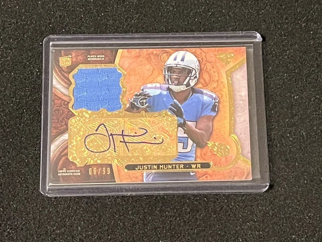 Justin Hunter 2013 Topps Triple Threads Rookie Jersey Auto #d /99 Titans