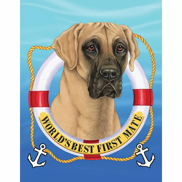 Great Dane Fawn Uncropped World's Best First Mate Decorative Flag