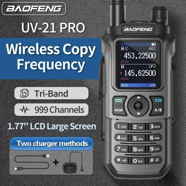 Baofeng UV-21 Pro Tri Band Ham Portable Long Range Two-way Radio Walkie Talkie