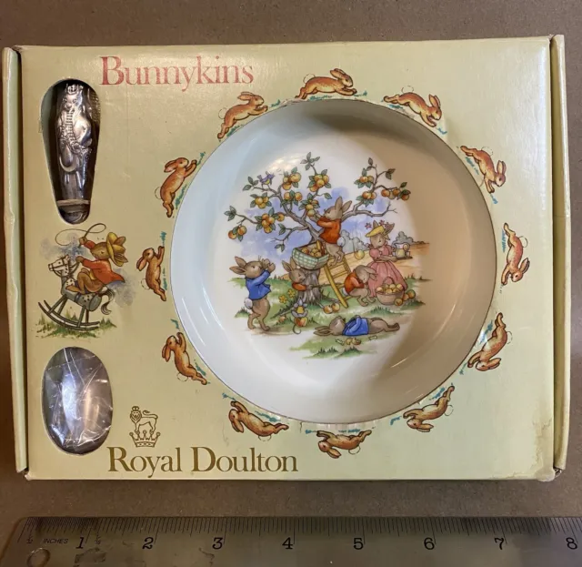 Royal Doulton Bunnykins Nursery Set 1984 Golden Jubilee Celebration Plate spoon
