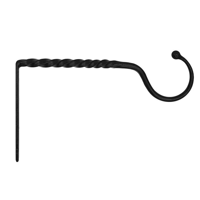 Wrought Iron Twisted Jumbo Bracket, Small, 14 In. W Black Powder Coat Finish 3