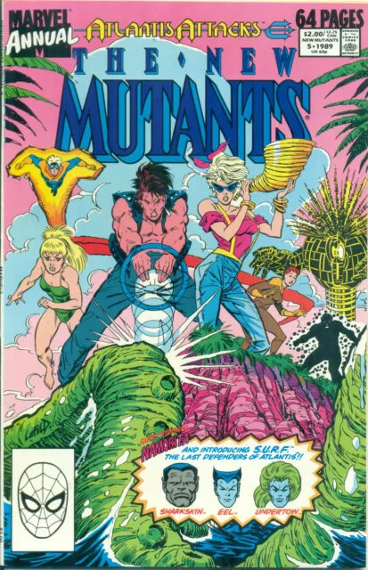 The New Mutants Annual #5 By Rob Liefeld Atlantis Attacks 1st App SURF NM/M 1989