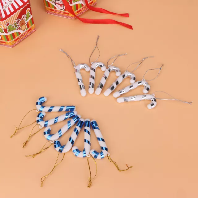 72x Weihnachten Candy Cane Ornamente Blau Süßigkeiten Baum Deko