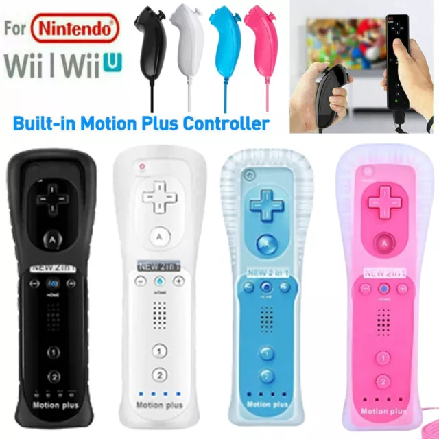 NEW Motion Plus Remote Controller + Nunchuck for Nintendo Wii / Wii U Console