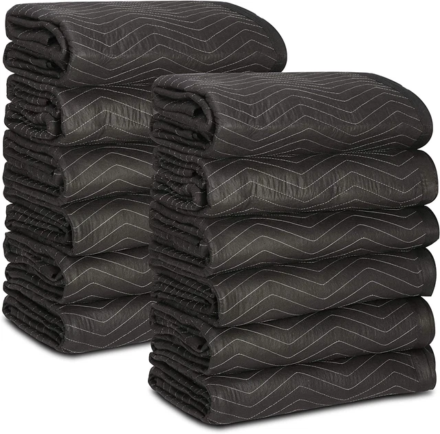 Heavy Duty Thick Moving Blankets 12 Pack Quilted Moving Pads Packing Blankets, 7