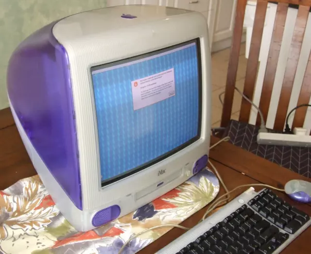 VINTAGE APPLE MACINTOSH iMac Grape computer M4984 -works - for parts or repair