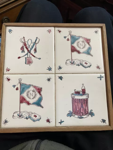 dessous de plat XIXème En Faïence blason armes de Napoleon