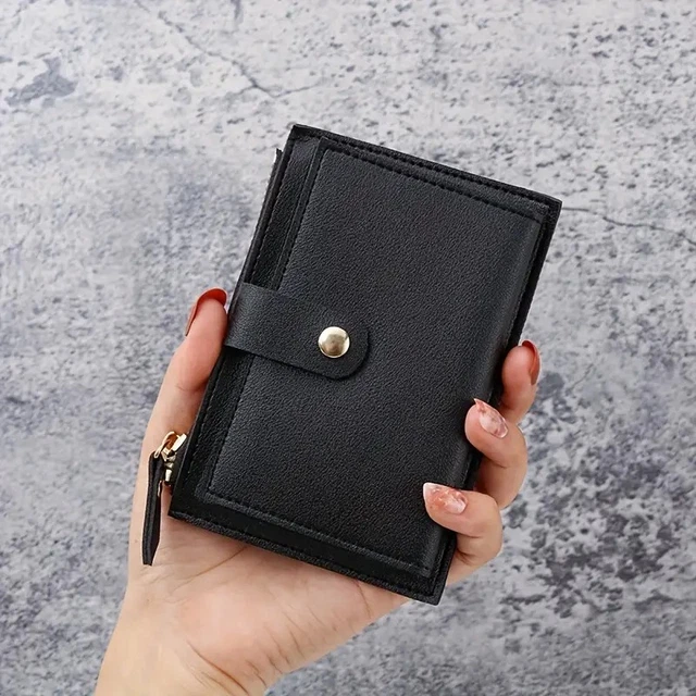 Portafoglio moda donna con cerniera PU in pelle scamosciata, porta carte monete borsa a frizione