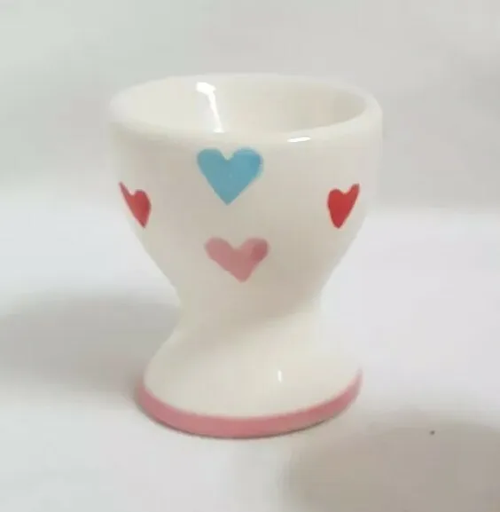 ❀ڿڰۣ❀ MASON CASH Hand Painted VALENTINE ROMANTIC HEARTS Ceramic EGG CUP ❀ڿڰۣ❀