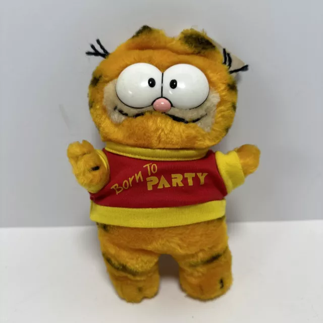 Garfield Dakin Plush Born To Party Cat Vintage Tags 7.5” Toy Stuffed Animal