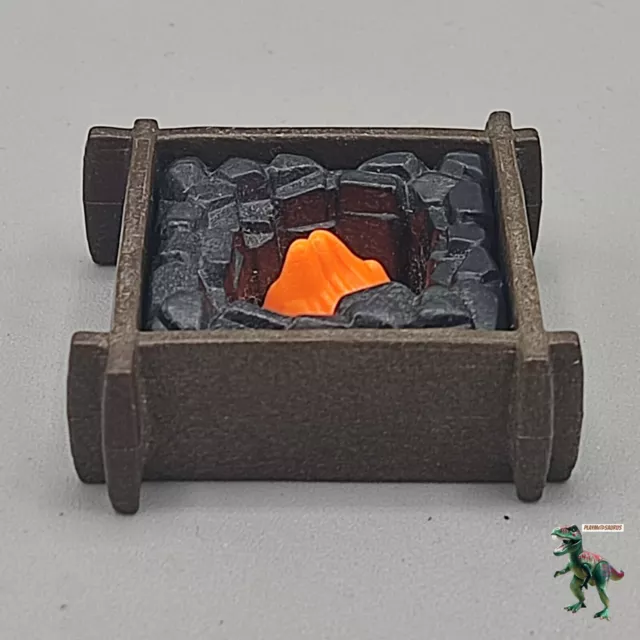 Playmobil charcoal box-bonfire-flames-camp fire-blacksmith-firewood