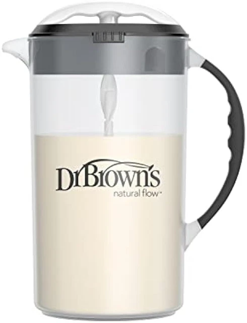 Baby Formula Mixing Pitcher with Adjustable Stopper,Locking Lid,No Drip Spout,32