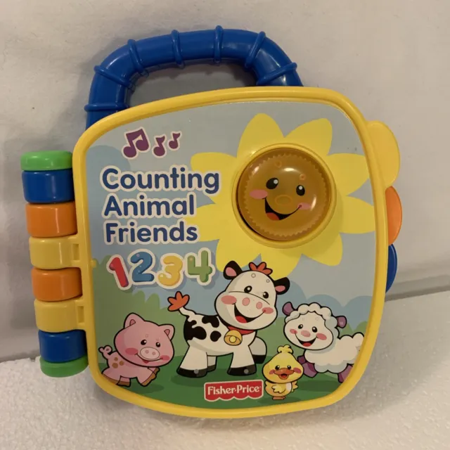 Fisher Price Counting Animal Friends 1234 Talking Musical Toy Book Lights Up
