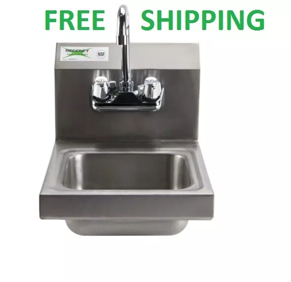 12" x 16" Wall Mount NSF Hand Wash Sink Restaurant Stainless Steel Commercial