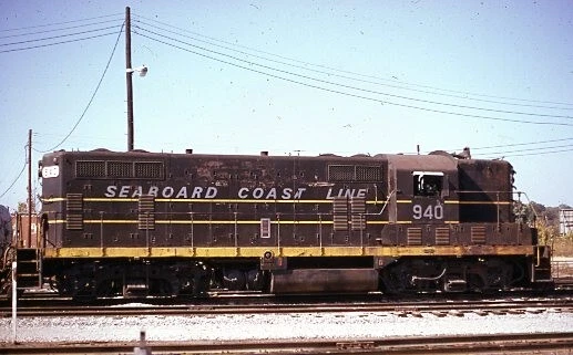 ORIGINAL 1973 RAILROAD SLIDE SCL SEABOARD COAST LINE 940 Raleigh NORTH CAROLINA
