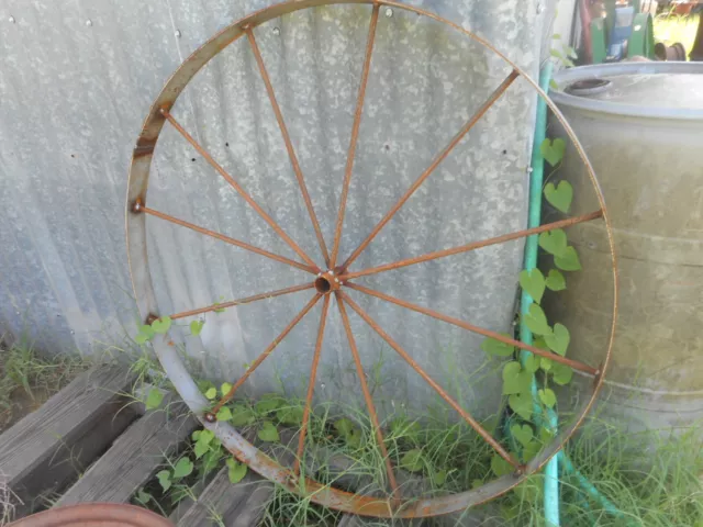 1)Decorative 36" steel ornamental Iron Garden Wagon Wheel western rustic art