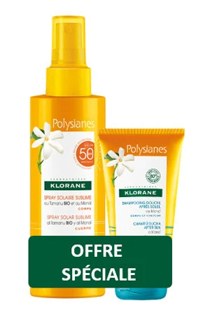 Klorane Kit Polysianes Spray Solare Tamanu Monoi Spf50 200 Ml + Shampoo Doccia M