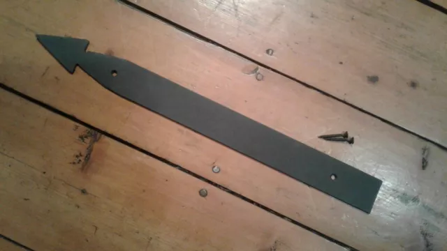16" WROUGHT IRON DUMMY STRAP HINGE with ARROWHEAD MOTIF  Glad to do custom work