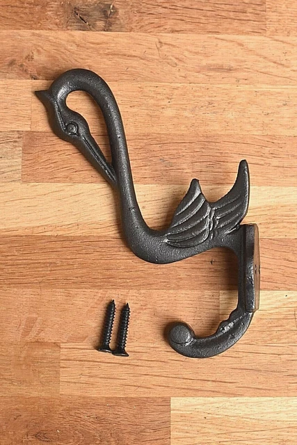 Arts & Crafts cast iron heron coathook wall door hanger coat hook AL46 2