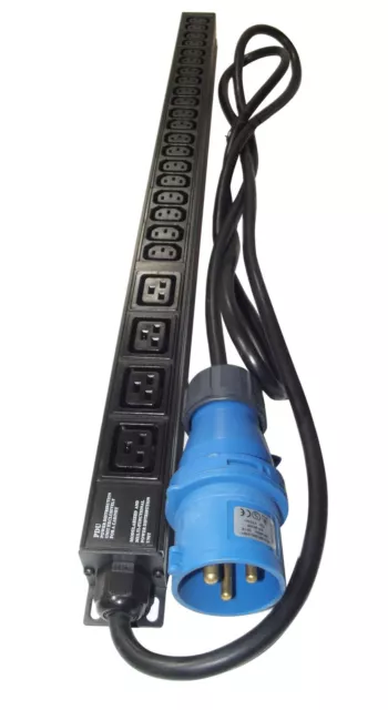 24 way PDU (20 IEC C13 + 4 C19) 32 AMP VERTICAL Power Distribution Unit 19" 32A