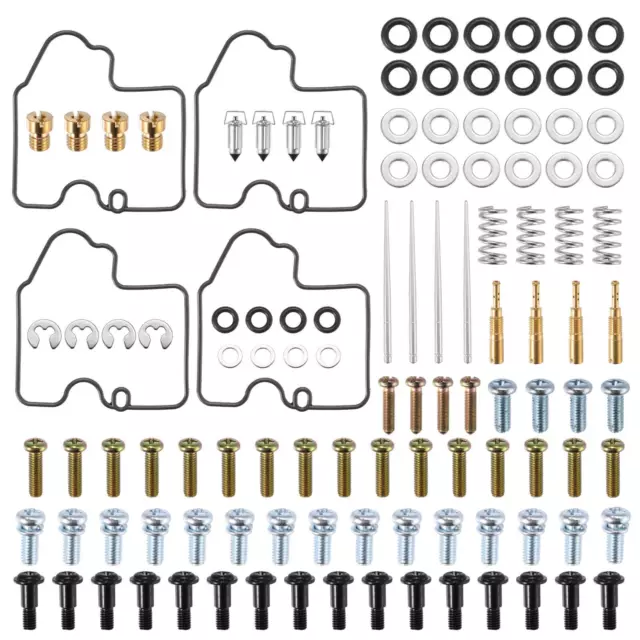 4 Set Moto Carburatore Riparazione Ricostruzione Kit Guarnizioni Iniettori