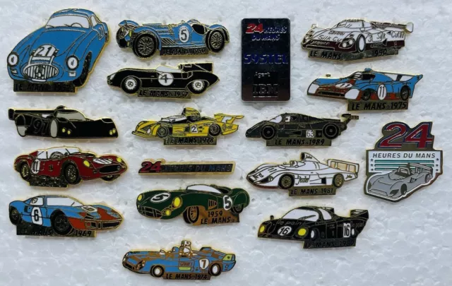 17 Pins Pin's Pin Sur Les 24 Heures Du Mans - Ferrari, Jaguar, Matra, Mercedes