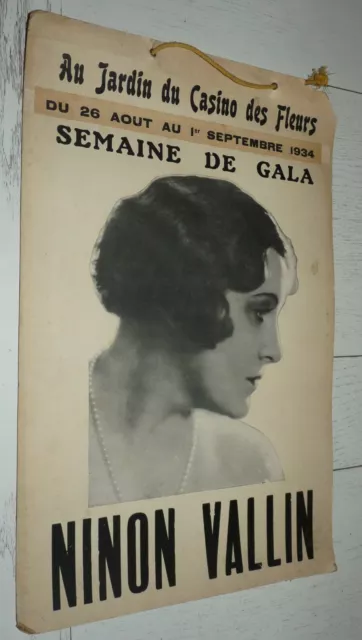 Opera Affichette Jardin Casino Des Fleurs Vichy 1934 Ninon Vallin Cantatrice