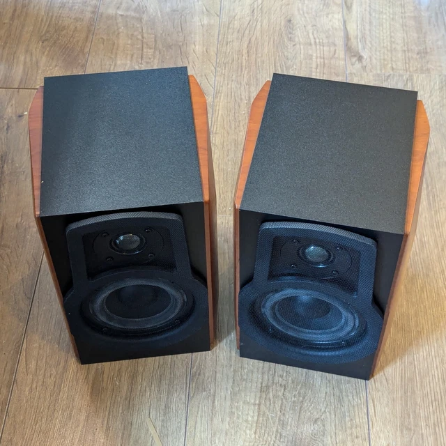 AMAZON BASICS 2PACK passive bookshelf speakers 50W wood brown/black
