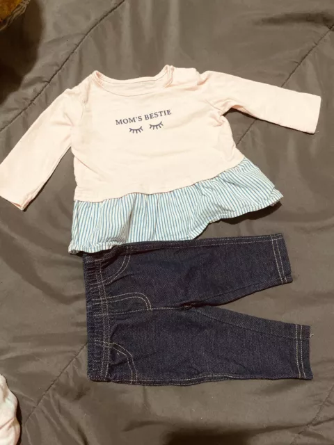 Carter’s baby girl clothes 0-3 months Two Pieces outfit set, excellent condition