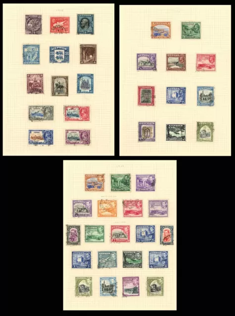 Cyprus Stamps 1928-1938 KGV KGVI Fine Used Collection to 45pia and £1