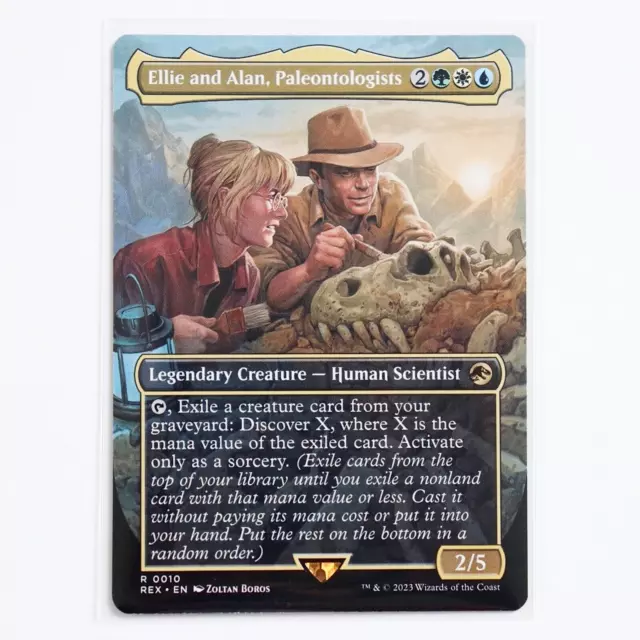 1x BORDERLESS ELLIE AND ALAN, PALEONTOLOGISTS  - Jurassic Park MTG - Magic