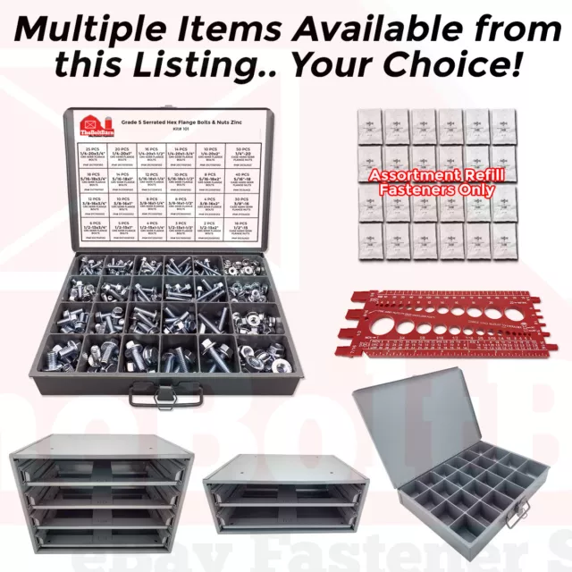 Grade 5 Serrated Hex Cap Flange Bolts Whiz Lock Nuts Assortment OR Accessories