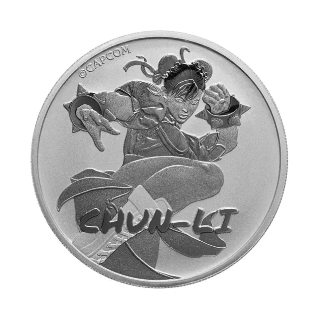 2022 Tuvalu Street Fighter Chun Li 1 oz Silver $1 Coin GEM BU