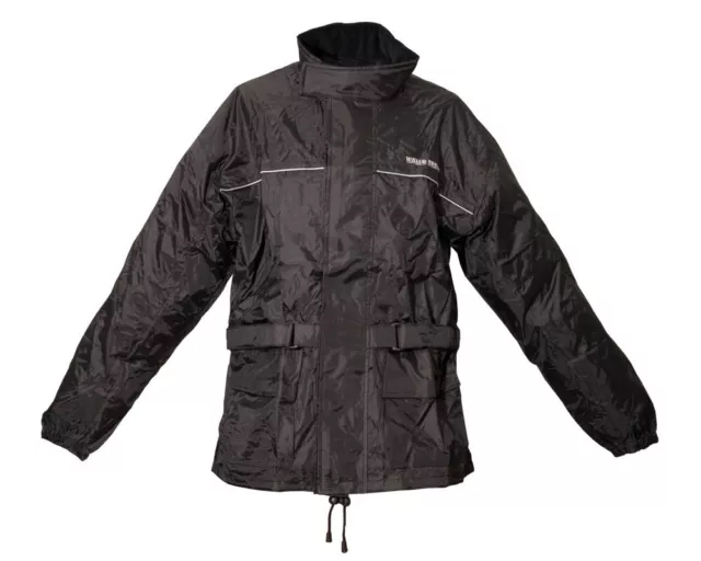 Modeka 8023M Motocicleta Lluvia Chaqueta Impermeable Y a Prueba de Viento Negro