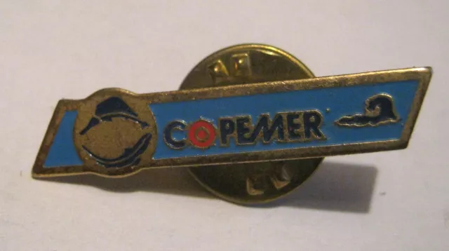 Great push pin badge advertising Copemer blue